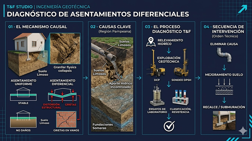 Infografía Técnica 3D de Asentamientos Diferenciales